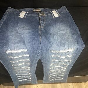 Distressed Blue Jeans-Neesa jeans-size 22-#389